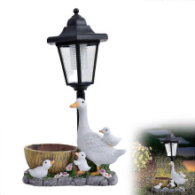 Solar Duck Night Light Garden Sculpture Animal Resin Craft Outdoor Decorative Lighting for Lawn Patio Ornaments