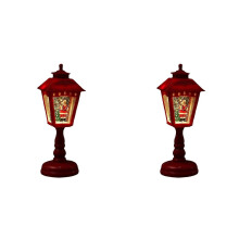 2x rød krystall julenattlys bordlampe ornamenter til hjemmedekorasjon