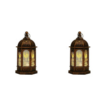 2X Eid Mubarak LED-lyktepynt Ramadan nattlys Hjemmedekor Festival Festgaver