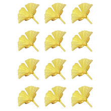Ginkgo Leaf Napkin Rings Set of 12, Gold Napkin Buckle for Wedding Thanksgiving Table Decoration