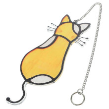 Yellow Acrylic Cat Ornament for Window Hanging