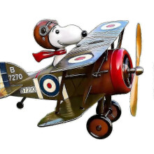 Snoopy Pilot Garden Wind Vane Windmill Outdoor Courtyard Decoration with Rotating Propeller Design - bhp2