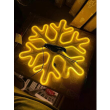 Décoration de Noël en forme de silhouette de flocon de neige avec 120 lumières LED blanc chaud, animée