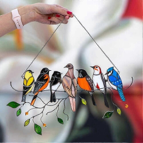 Birds on Wire Hanging Window Ornament 1