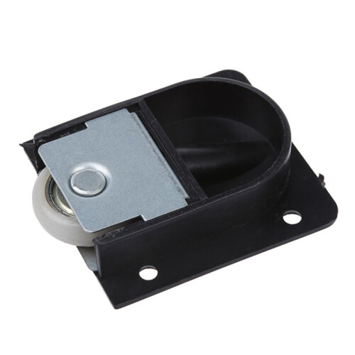 6X Wardrobe Black Plastic Plate 25mm Dia Wheel Sliding Door Roller 2