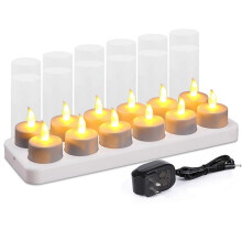12er-Set wiederaufladbare, flammenlose Teelichter für Hochzeiten, Partys, Bars, Abendessen und als Dekoration für Zuhause