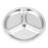 5X Stainless Steel 3 Sections Round Divided Dish Snack Dinner Plate Diameter 24Cm 3