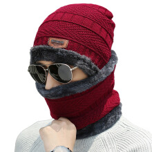 (red) Warm Plush Winter Beanie & Scarf Set