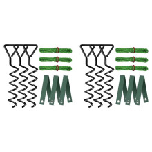 6x Tree Stake Kit, Heavy Duty Spiral Tree Stakes and Supports for Leaning Trees and Young Trees Straightening Black