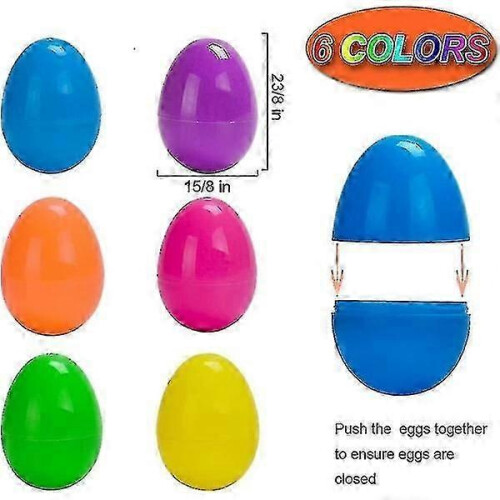 50 Plastic Easter Eggs, 2 3/8" (6cm) Fillable Eggs for Egg Hunt 2