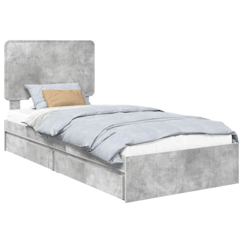 VidaXL vidaXL Storage Bed Concrete Grey 90 x 190 cm Engineered Wood 1