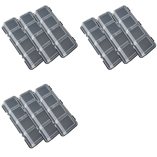 9Pcs Parts Storage Box Plastic Screw Organizer Box with 4 Compartment Tool Part Container Bin with Lid Storage Case 1