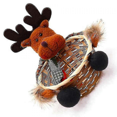 Christmas Elk Candy Storage Box - Holiday Decoration Ornament Hamper 1