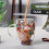 2PCS Fillings Dry Flowers Double Wall Glass Cup With Handle 5