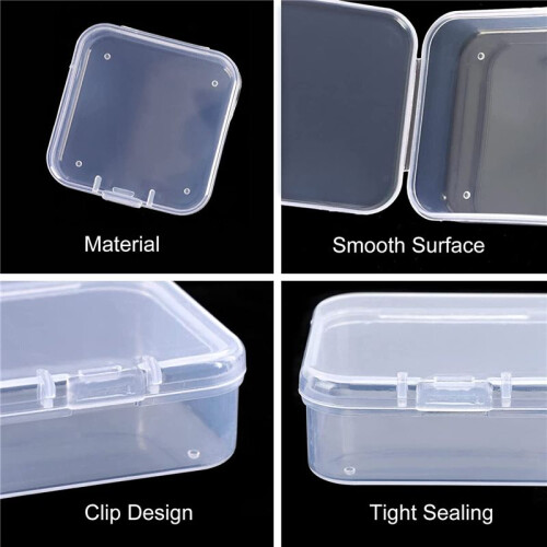 80 Pack Pack Clear Plastic Beads Storage Containers Box with Hinged Lid for Small Items, Diamond, Beads (2.2X2.2X0.79In) 2