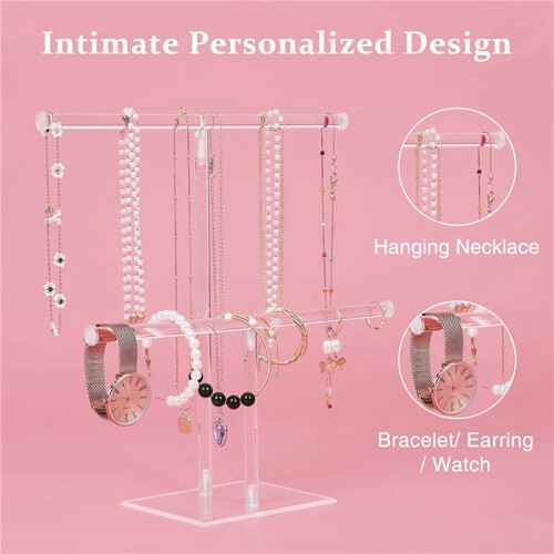 2X Supporto per Collana con Supporto per Gioielli, Supporto per Espositore per Gioielli, Organizer per Appendere Collane E Braccialetti, Supporto per 1