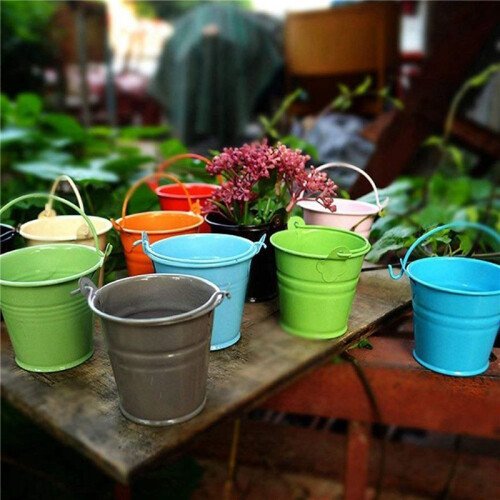 48Pcs Planter for Flowers  Buckets Metal Table Decoration (Random Color) 1