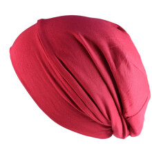 Bonnet pull-over doux pour la peau, bonnet en mélange-Bourgogne