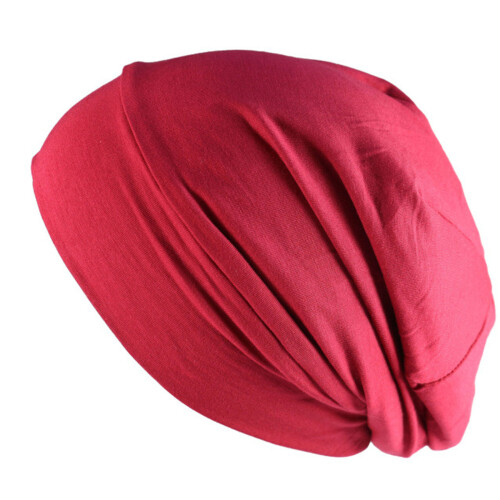 Bonnet pull-over doux pour la peau, bonnet en mélange-Bourgogne