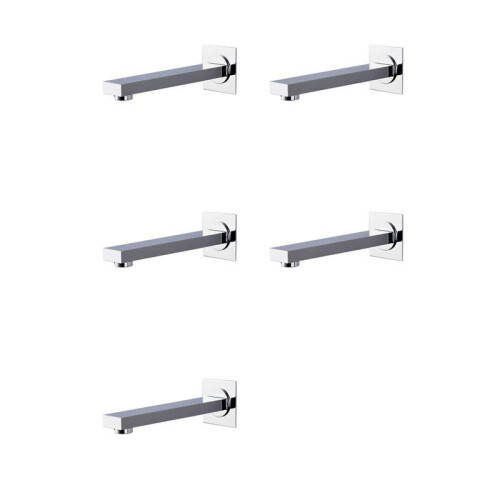 5X Messing Wandmontage Badkamer Bad Uitloop Vierkante Bad Uitloop Kraan Uitloop