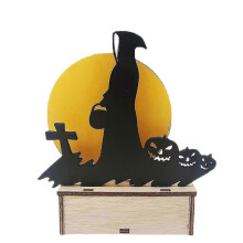 Dekoracje stołu na Halloween, ozdoby na środek stołu na Halloween, drewniany znak na imprezę halloweenową, nakładka na stol
