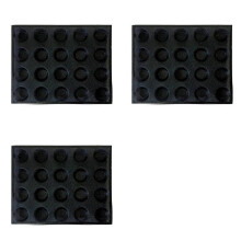 3X Molde de Silicone de 20 Furos para Bolo T Pizza Modelo de Pão Redondo Molde de Hambúrguer Antiaderente Bandeja de Assar Ferramenta