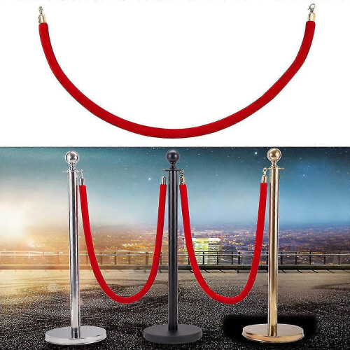 2026 1.5m Barrier Rope Crowd Control Lint Rope with Hooks (Red) 1
