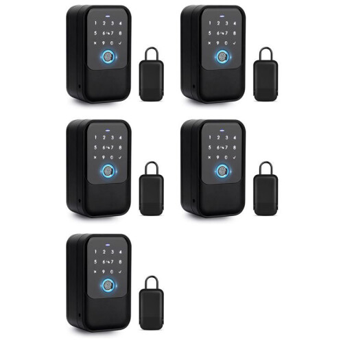 5X  Key Lock Box, Fingerprint, Control, Key, Password, Access Card,  Unlock, Office Security