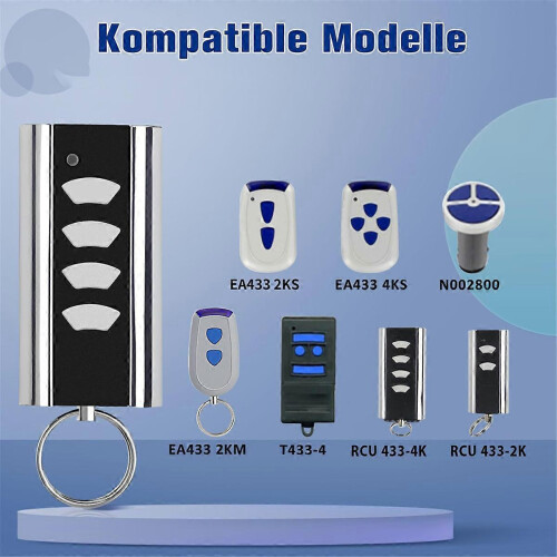 433.92 Rolling Code Garage Remote Control Compatible With RCU 433-4K, RCU 433-2K, EA433 2KM 1