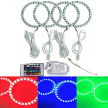 4X120mmrgb Angel Eye Circle 36Led5050 High Bright Full Circle Colorful Remote Control Suitable For Bmw