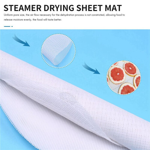 24 Pcs Round Silicone Dehydrator Sheets, Non-Stick Fruit Dehydrator Mats, Reusable Steamer Mat Mesh Sheet 2