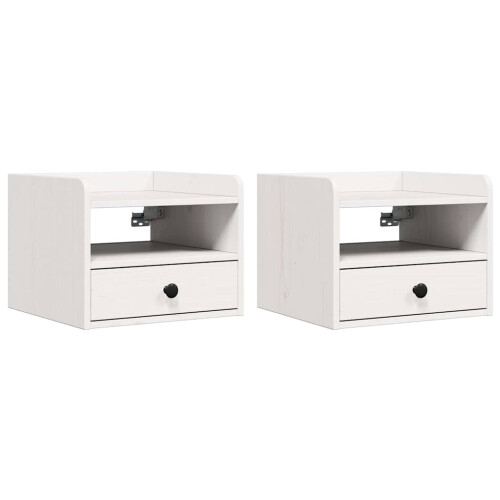 VidaXL vidaXL Bedside Table 2 pcs White 38 x 36 x 29.5 cm Solid pine wood 1