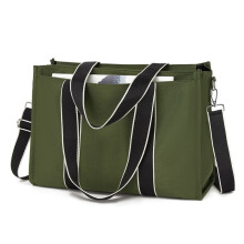 (Black) Large Capacity Tote Bag with 15.6” Laptop Sleeve, Dual Carry Options for Business and Everyday Use
