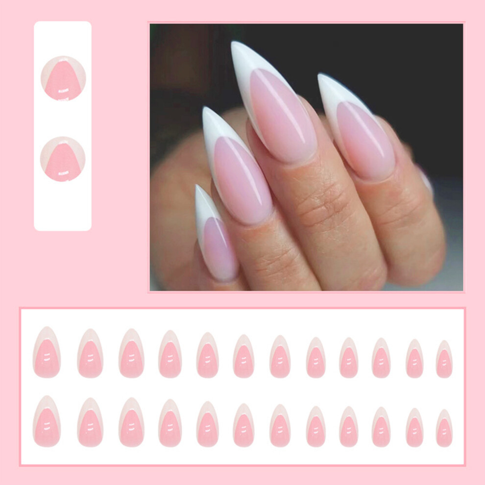 Zhouq-Outdoors Eco-Friendly White French Almond Press-On Nails