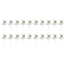 Faux Lambs Ear Stiels 20Stck Beflockte Künstliche Grün Solide Spray Gefälschte Kaninchenohrblätter für Zuhause Hochzeit DIY Handwerk
