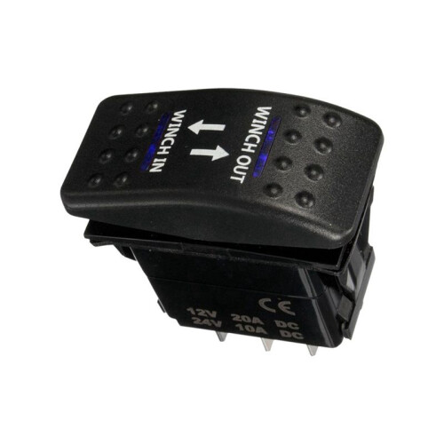 8X 12V 20A Winch in Winch Out -OFF- Rocker  7 Pin LED 1