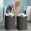 2X Clothes Hamper 80L Foldable with Handles Waterproof Liner Laundry Basket Organizer Large Capacity 6