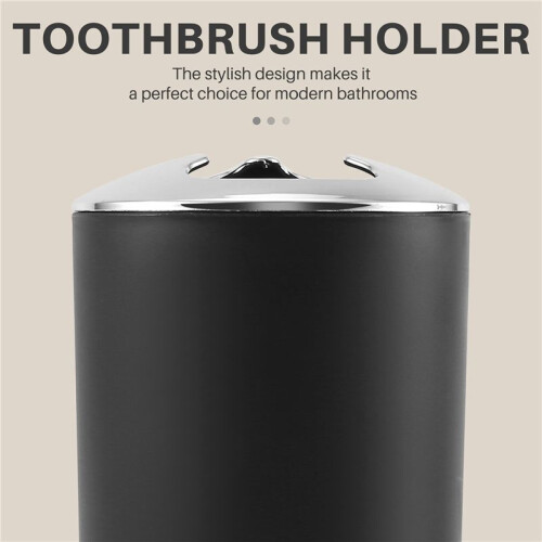 4 Pcs Plastic Bathroom Accessory Set,Bath Toilet Brush Accessories Set with Toothbrush Holder,Toothbrush Cup(Black) 1