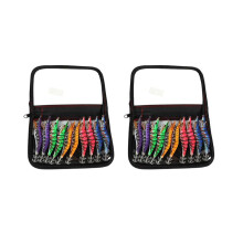20 Stücke Künstliche Tintenfisch Jigs Lockt Holz Garnelen Fischköder 12 cm 3,0 Octopus Kopffüßer Köder mit Aufbewahrungsbox