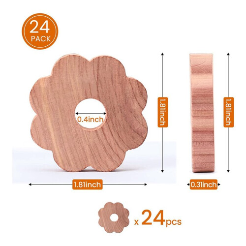 Cedar Blocks for Clothes Storage, 48 Pcs Cedar Rings Cedar Chips for Closets and Drawers,Cedar for Closets Scented Cedar 2