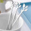 Dessert Spoon Fork Set,60 Pcs 4.7 Inch Cake Fork,Coffee Spoon, Silver Leaf Fruit Fork,(30 Spoon + 30 Fork) 2