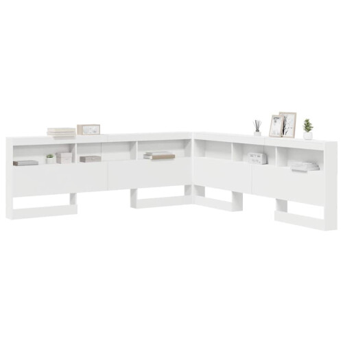 VidaXL vidaXL Storage Headboard with Shelf White 180 cm Engineered Wood 1