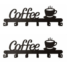 2X Kaffemugghållare Väggmonterad,Kaffemuggsdekorskylt, Kaffekoppställ Håller,Kaffeskylt Mugghängare,Kaffemuggställ