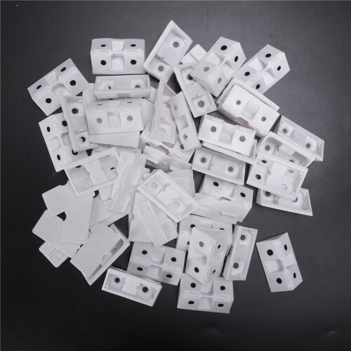 120pcs Shelf Cabinet 90 Degree Plastic Corner Braces Angle Brackets White 2