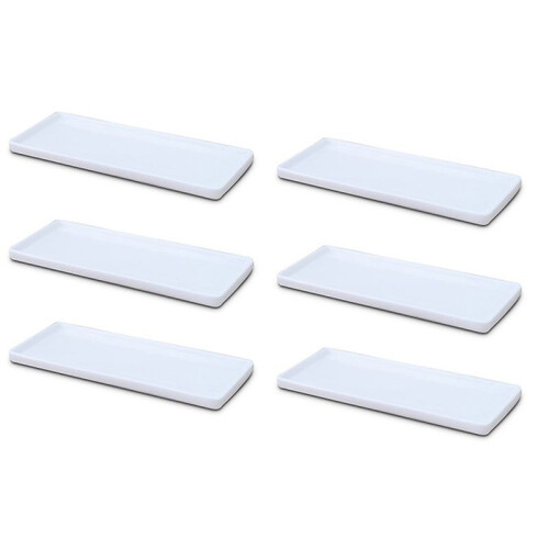 6X Rectangular Ceramic Tray Plate White Porcelain Rectangular Plate Mouthwash Cup Tray Bathroom Living Storage Tray