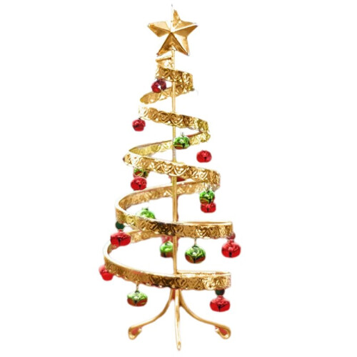 2X Iron  Bell  Christmas Tree Desktop Simulation Christmas Tree Display Christmas Decorations As Shown 1