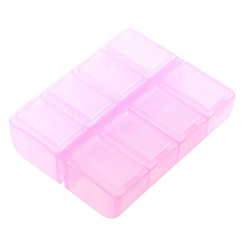 3X Plastic Rectangle 8 Compartments 7 Days Medicine Pill Box 1