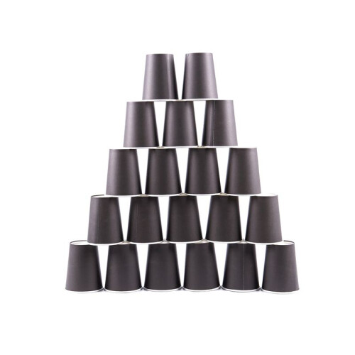 120 Paper Cups (9oz) - Plain Solid Colours Birthday Party Tableware Catering(Black) 2