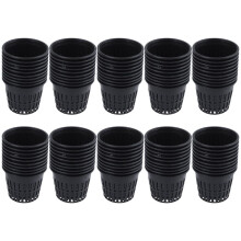 100Pcs 3 Inch Heavy Duty Mesh Pot Net Cup Basket Hydroponic Aeroponic Planting Grow Clone Black