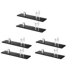 6St Kniv Display Stand Akryl Knivfodral Bordskniv Display, Enkel KnivhåLlare för Heminredning (Svart Bas)